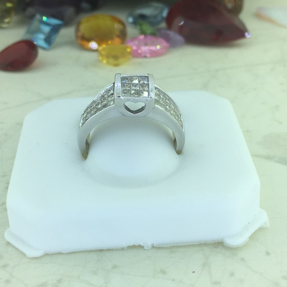 ❤️ 1.0CT Princess Cut diamond 14k Ring - Picture 3 of 8